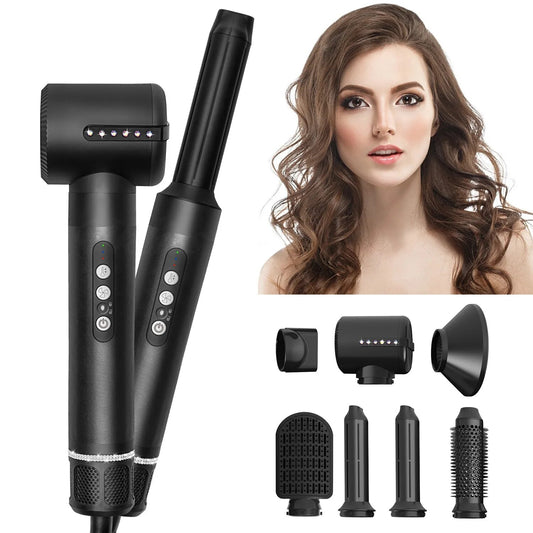 Professional Hair Dryer 7 In 1 High Speed Hair Dryer, Hair Straightener, Curler